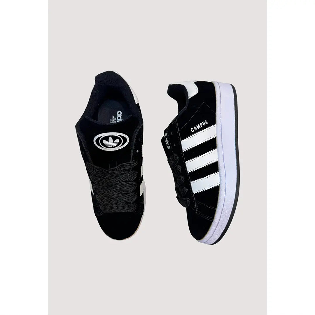 ADIDAS CAMPUS 00S ALL BLACK WHITE STRIPE SUEDE